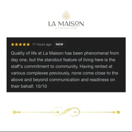 We love hearing how much our residents enjoy calling this place home.